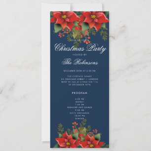 Poinsettia jul-programmet Inbjudan och Menu-flotta