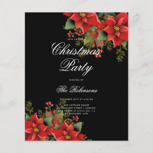 Poinsettia jul-programmet Inbjudan och Menu-progra Flygblad