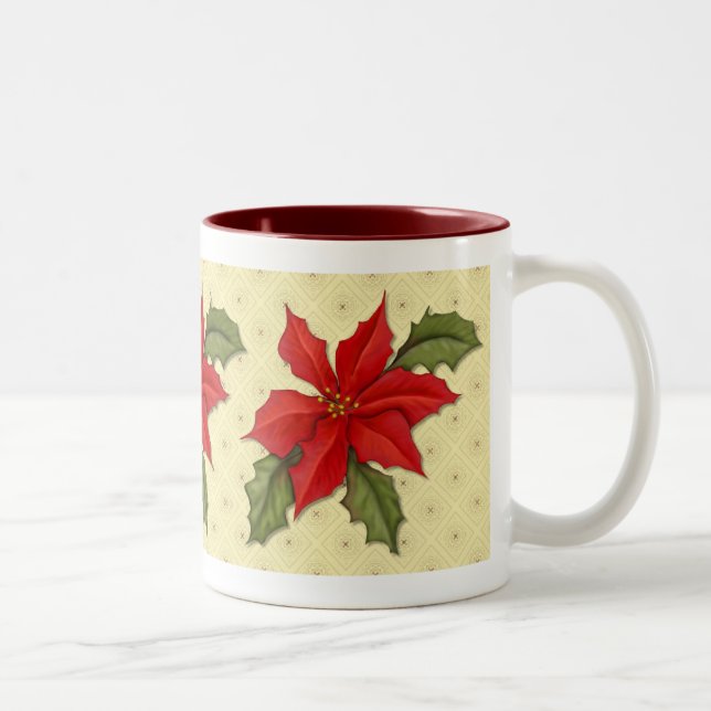 Poinsettia jul Två-Tonad mugg (Höger)