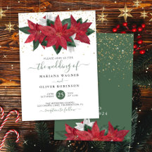 Poinsettia jul vattenfärg blommande bröllop