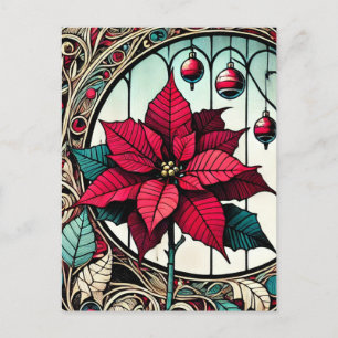 Poinsettia Julblomma Vykort