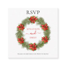 Poinsettia Julbröllop QR-kod RSVP