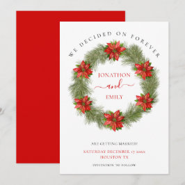 Poinsettia Julbröllop Save the Date Spara Datumet