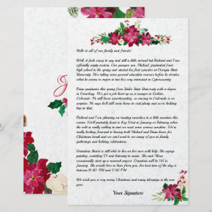 Poinsettia Julfamilj Nyhetsbrev - din text Brevpapper