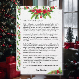 Poinsettia Julfamilj Nyhetsbrev - din text Brevpapper