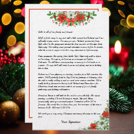Poinsettia Julfamilj Nyhetsbrev - din text Brevpapper