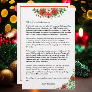 Poinsettia Julfamilj Nyhetsbrev - din text Brevpapper