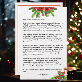 Poinsettia Julfamilj Nyhetsbrev - din text Brevpapper