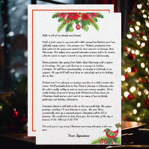 Poinsettia Julfamilj Nyhetsbrev - din text Brevpapper