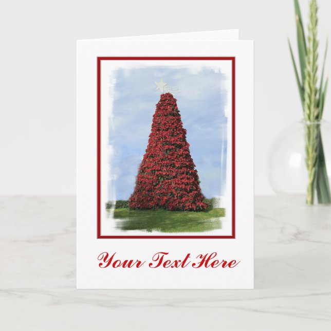 Poinsettia Julgran Card Helgkort (Framsida)