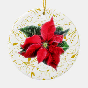 Poinsettia Julgransprydnad Keramik