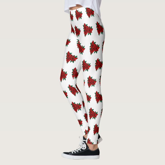 Poinsettia julklappar leggings (Vänster)