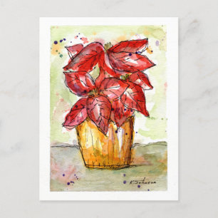 Poinsettia julkort helg vykort