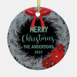 Poinsettia-julkransfamiljen Namn och år Julgransprydnad Keramik