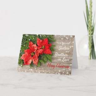 Poinsettia, julloster och broder i lag helgkort