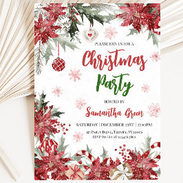 Poinsettia-julparty Inbjudningar