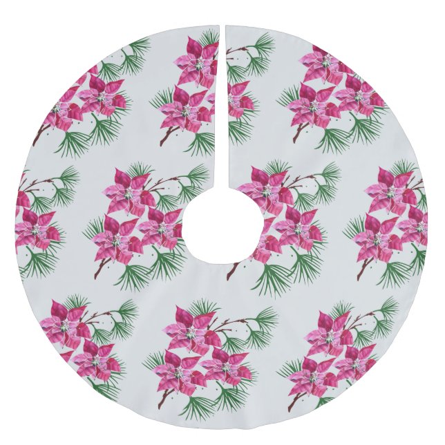 Poinsettia julrock  julgransmatta borstad polyester (Framsidan)