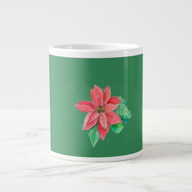 Poinsettia kaffe mugg jumbo mugg (Framsidan)