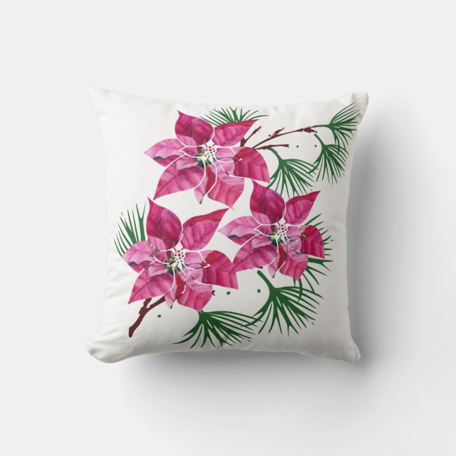 Poinsettia Kastkudde Kudde (Framsida)