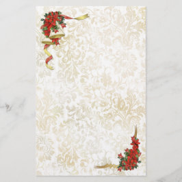 Poinsettia Klockor Brevpapper