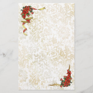 Poinsettia Klockor Brevpapper