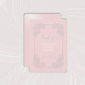 Poinsettia Lace Pink Blush Thank You Card Tack Kort