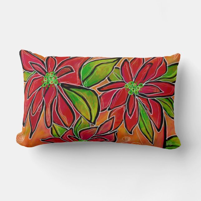 Poinsettia Lumbar Pillow Lumbarkudde (Framsida)