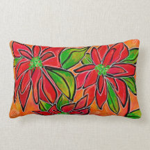 Poinsettia Lumbar Pillow