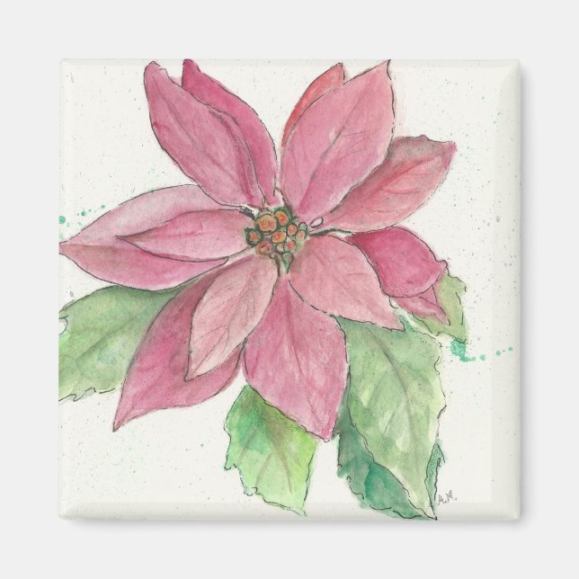poinsettia magnet (Framsidan)