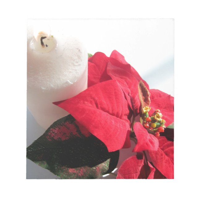 Poinsettia med Candle Anteckningsblock (Framsida)