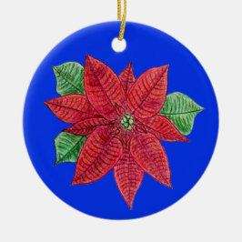 Poinsettia MEMORIAL Ornament/Blue - Anpassa! Julgransprydnad Keramik