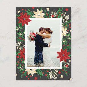 Poinsettia & Mistletoe - julfoto Bröllop Helg Vykort
