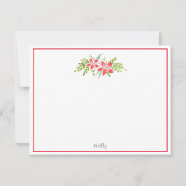 Poinsettia mittpynt anteckningskort