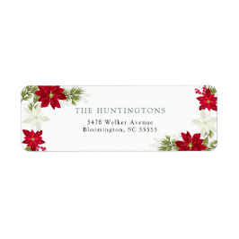 Poinsettia Modern Returadress Returadress Etikett