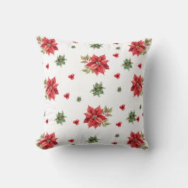 Poinsettia Mönster Pillow Kudde