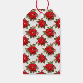 Poinsettia Needlework jul Helgdagars Felt Presentetikett