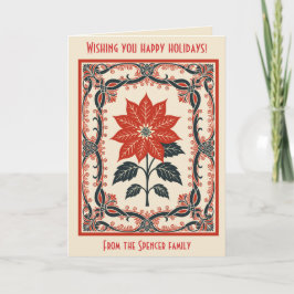 Poinsettia Nordic Christmas Minimal Style Kort