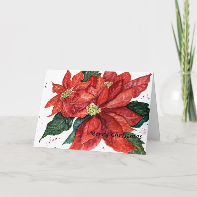 Poinsettia Note-kort Helgkort (Framsida)