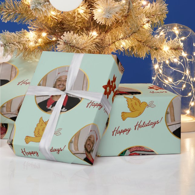 Poinsettia och Anpassningsbar Photo Presentpapper (Helgdagar)