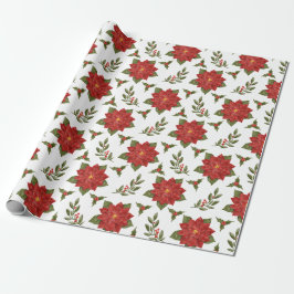 Poinsettia och Holly-julklapp Presentpapper
