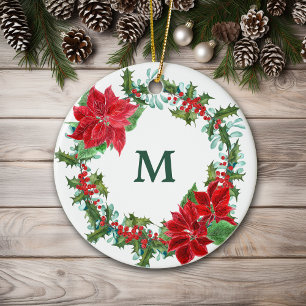 Poinsettia och Holly Wandejul Julgransprydnad Keramik