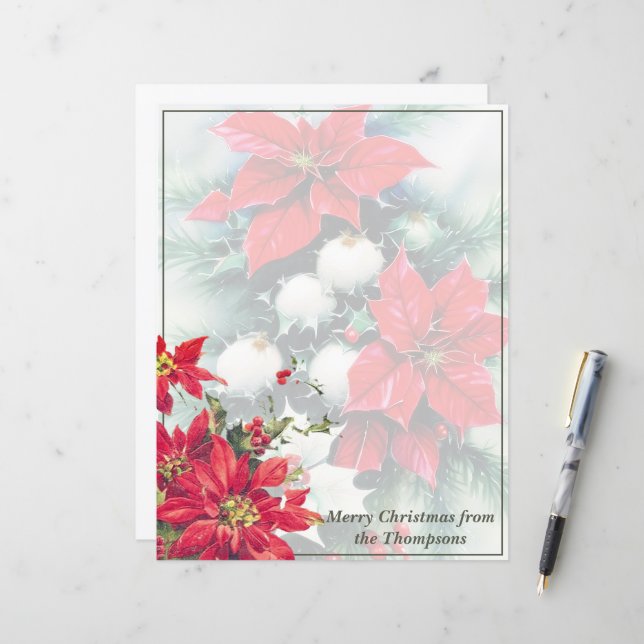 Poinsettia och julgranskrans jul (Fram/Back In Situ)