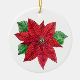 Poinsettia Ornament - Vit bakgrund