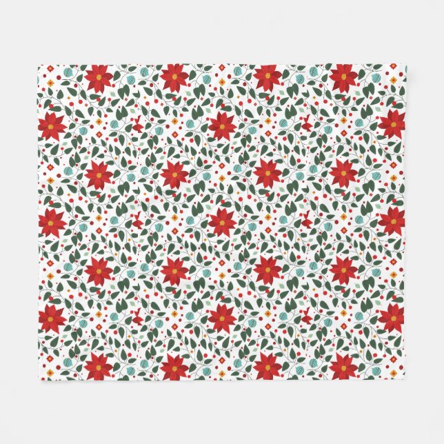 Poinsettia Paradise Cheer Fleece Blanket (Framsidan (Horisontell))