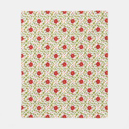 Poinsettia Paradise Fleece Blanket Light