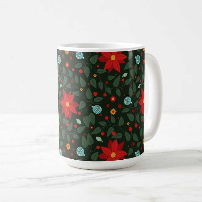 Poinsettia Paradise Kaffekopp i skymningstid  (Framsida höger)