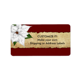 Poinsettia Parchment Stickers Adressetikett