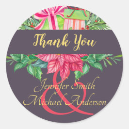 Poinsettia Parfest med Ampersand Lila Runt Klistermärke