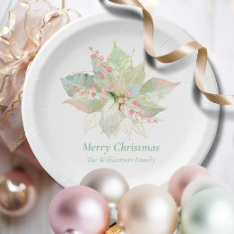 Poinsettia Pastel Elegant Rosa Sage