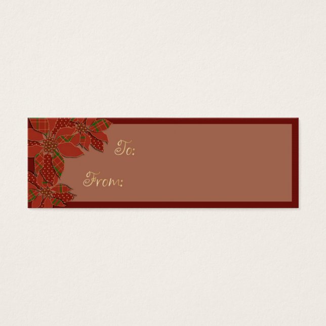 Poinsettia Patchwork Litet Visitkort (Framsidan)